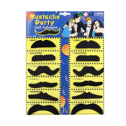 12 in 1 Funny Halloween Props Self-adhesive Fake Mustaches Kit-garmade.com