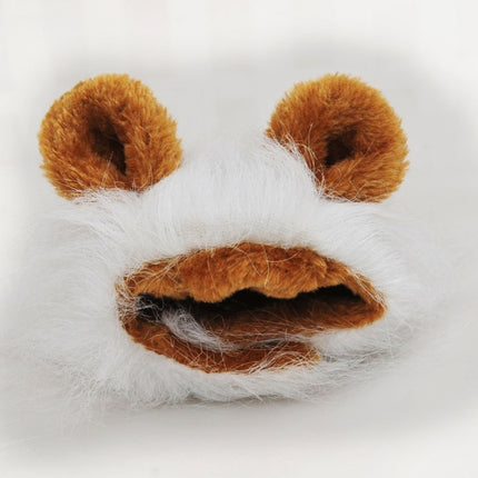 Lion Style Cute Pet Clothes for Regular Size Cats or Small Dogs with About 26cm Head Girth(White)-garmade.com