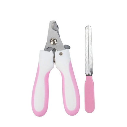 Pet Nail Clippers and Polisher Set, Size: Small(Pink)-garmade.com