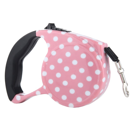 5m Pink Dot Pattern Flexible Retractable Dog / Cat Leash for Daily Walking-garmade.com