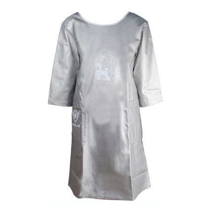 Half Sleeve Pet Apron Beauty Gown Pet Grooming Beautician Smock Waterproof Clothing Pet Store Aprons,L, Length: 95cm(Silver)-garmade.com