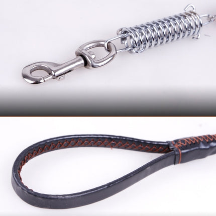 Cowhide Traction Belt Dog Collar Telescopic Dog Rope, Suitable For Medium and Large Dogs, M, Rope Length: 128cm Collar Size: 32-44cm(Black)-garmade.com
