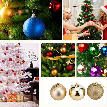 24 PCS 4cm Plating Plastic Christmas Tree Decorations Hanging String Ball, Random Color Delivery-garmade.com