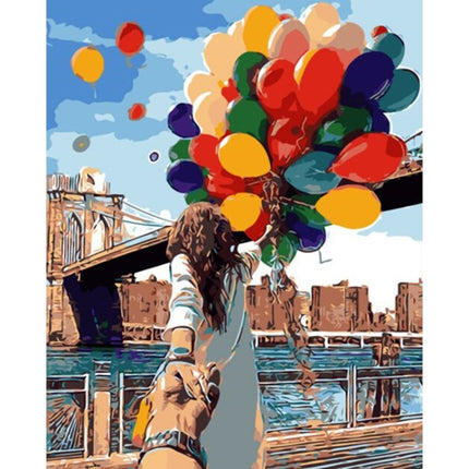 DIY Creative Paint By Numbers Oil Painting Romantic Balloon Art Painting without Framework, Size: 40*50 cm-garmade.com