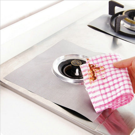 4 PCS Gas Furnace Surface Ultra-thin Fibre Material Stovetop Protective Cleaning Pad, Size: 27*27 cm (Silver)-garmade.com