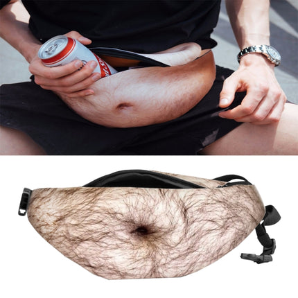 Creative Funny Anti-harassment Artificial Hairy Belly Shape Outdoor Bags, Multifunctional Portable Unisex Sports Belly Waist Bag-garmade.com