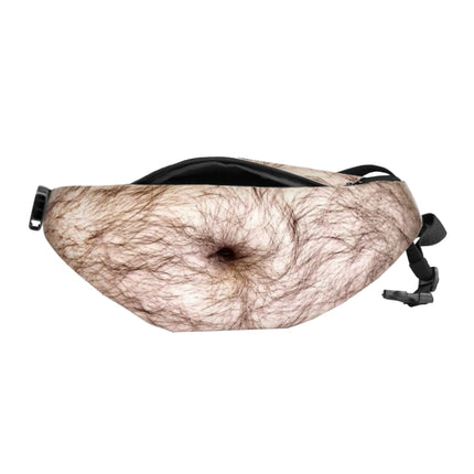 Creative Funny Anti-harassment Artificial Hairy Belly Shape Outdoor Bags, Multifunctional Portable Unisex Sports Belly Waist Bag-garmade.com