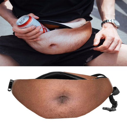 Creative Funny Anti-harassment Artificial Black Belly Shape Outdoor Bags, Multifunctional Portable Unisex Sports Belly Waist Bag-garmade.com