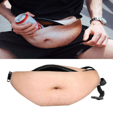 Creative Funny Anti-harassment Artificial Hairless Belly Shape Outdoor Bags, Multifunctional Portable Unisex Sports Belly Waist Bag-garmade.com