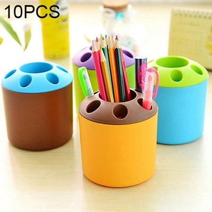10 PCS Multi-function Creative Colour Pen Container Toothbrush Seat School Stationery Life Office Supplies, Random Color Delivery-garmade.com