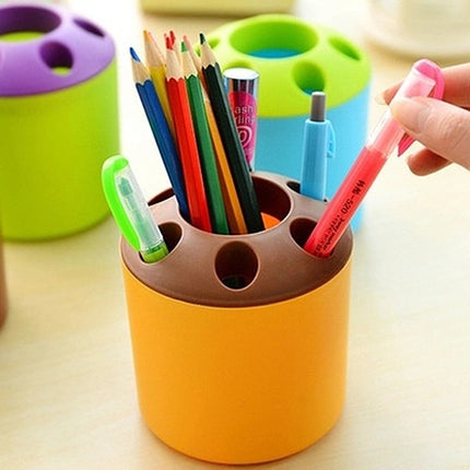 10 PCS Multi-function Creative Colour Pen Container Toothbrush Seat School Stationery Life Office Supplies, Random Color Delivery-garmade.com