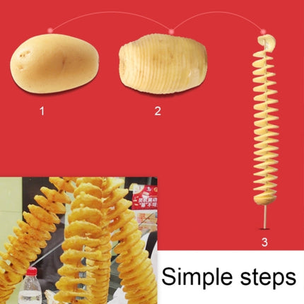 Stainless Steel Manual Spiral Tornado Tower Hand Shake Potato Rotary Chips Twister Slicer Cutter-garmade.com