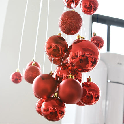 24 PCS 6cm Plating Plastic Christmas Tree Decorations Hanging String Ball, Random Color Delivery-garmade.com
