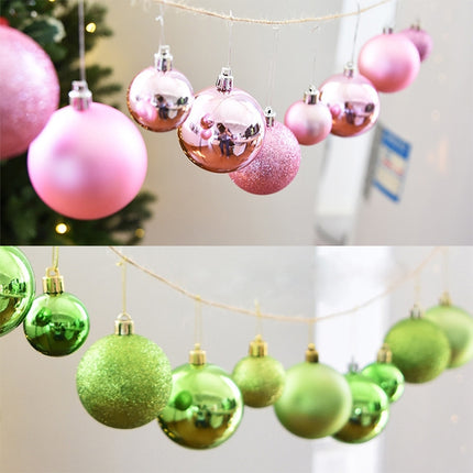 24 PCS 6cm Plating Plastic Christmas Tree Decorations Hanging String Ball, Random Color Delivery-garmade.com