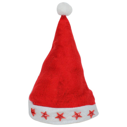 Christmas Decoration Napped Fabric Santa Hat Light Five-pointed Stars Pattern Children Dressing Up Christmas Hat, Random Pattern Delivery-garmade.com