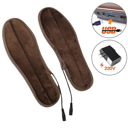 USB Electric Powered Heated Insoles Keep Feet Warm Pad with USB Cable & Power Adapter, Size: 35-36 yard(Brown)-garmade.com