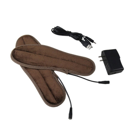 USB Electric Powered Heated Insoles Keep Feet Warm Pad with USB Cable & Power Adapter, Size: 35-36 yard(Brown)-garmade.com