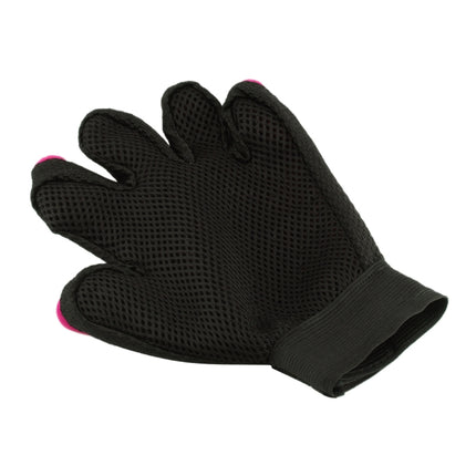 Right Hand Five Finger Deshedding Brush Glove Pet Gentle Efficient Massage Grooming(Pink)-garmade.com