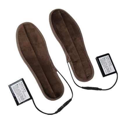 Lithium Battery Powered & Rechargeable Heated Insoles Keep Feet Warm Pad, Keep Warm 8-9 hours, Size: 37-38 yard(Brown)-garmade.com
