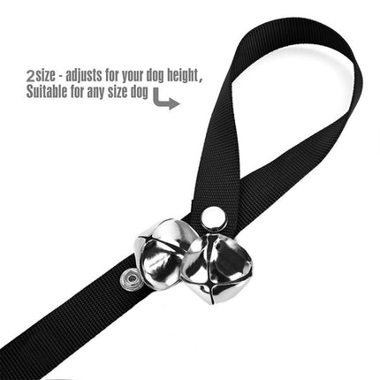 Pet Dog Training Bell Nylon Rope Traction Rope Doorbell Leash Dog Anti-lost Bell with 7 Bells (Black)-garmade.com