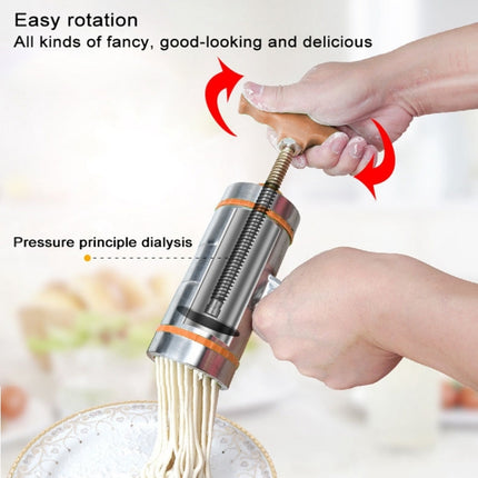 3 Molds Household Manually Small Stainless Steel Pressing Style Handhold Noodle Machine (Orange)-garmade.com