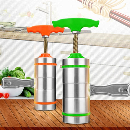 3 Molds Household Manually Small Stainless Steel Pressing Style Handhold Noodle Machine (Orange)-garmade.com