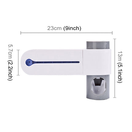 Automatic Toothpaste Dispenser Dental UV Ultraviolet Toothbrush Sterilizer Storage Holder(White)-garmade.com
