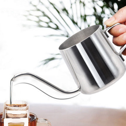 250ML Long Narrow Spout 304 Stainless Steel Hand Drip Coffee Pot with Hanging Ear-garmade.com