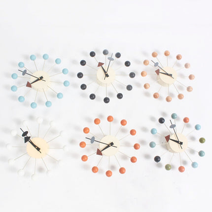 Stylish Background Minimalis Circular Balls Candy Wall Clock Creative Decoration Clock Ferris Wheel Clock(Orange)-garmade.com