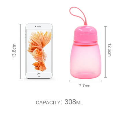 308ml Plastic Screw Top Child Cute Water Bottle(Pink)-garmade.com