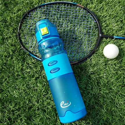 600ml Professional Frosted Plastic Water Bottle For Outdoor Sports With Lifting Yoke(Blue)-garmade.com