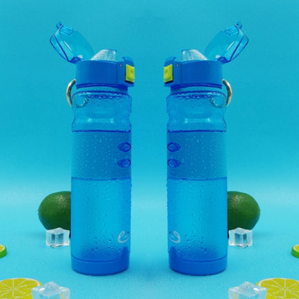 600ml Professional Frosted Plastic Water Bottle For Outdoor Sports With Lifting Yoke(Blue)-garmade.com