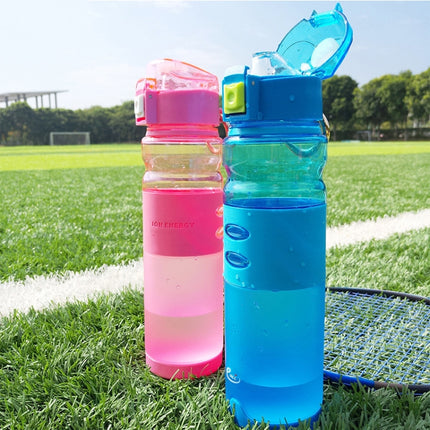 600ml Professional Frosted Plastic Water Bottle For Outdoor Sports With Lifting Yoke(Pink)-garmade.com