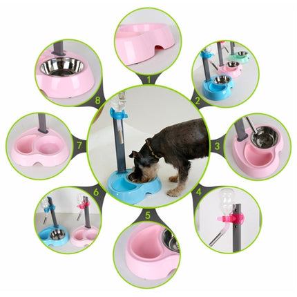 Pet Supplies Pet Dog Cat 2 in 1 Automatic Feeding & Watering Portable Pet Water Food Feeder,Random Color Delivery-garmade.com