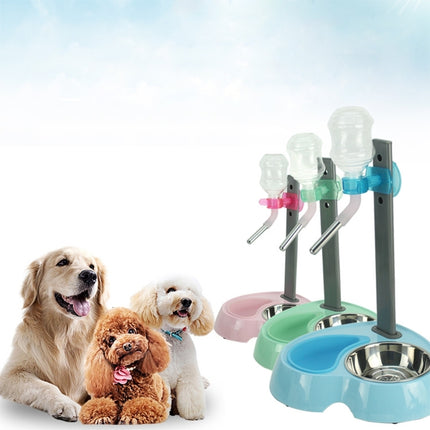 Pet Supplies Pet Dog Cat 2 in 1 Automatic Feeding & Watering Portable Pet Water Food Feeder,Random Color Delivery-garmade.com