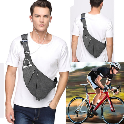 Fashion Wear-resistant Multifunctional Pockets Single Shoulder Bag Chest Front Bag for Man(Dark Blue)-garmade.com