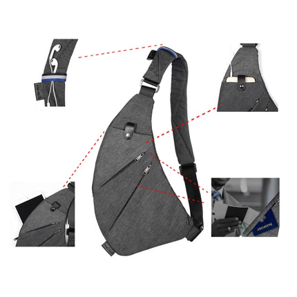 Fashion Wear-resistant Multifunctional Pockets Single Shoulder Bag Chest Front Bag for Man(Grey)-garmade.com