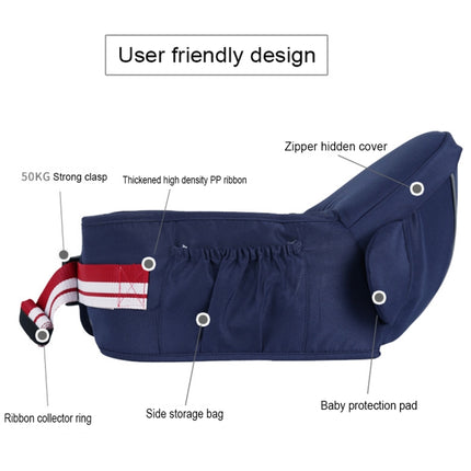 Ergonomic Baby Carrier with Hip Seat for Baby with Reflective Strip for 0-3 Years Old(Dark Blue)-garmade.com