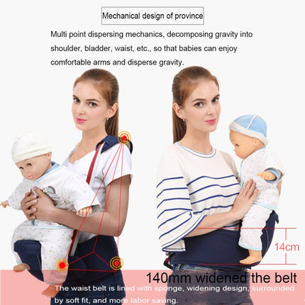 Ergonomic Baby Carrier with Hip Seat for Baby with Reflective Strip for 0-3 Years Old(Dark Blue)-garmade.com