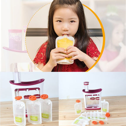 Multi-function Home Kitchen Manual Baby Food Storage Bag Dispenser Children Puree Squeezer-garmade.com