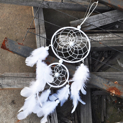 Creative White Lace Flower Dream Catcher Wind Chimes Feather Pendant for Home Wall Decorations Ornament, Random Style Delivery-garmade.com