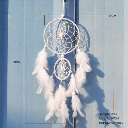 Creative White Lace Flower Dream Catcher Wind Chimes Feather Pendant for Home Wall Decorations Ornament, Random Style Delivery-garmade.com