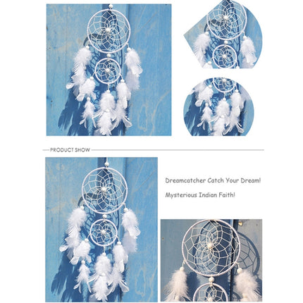 Creative White Lace Flower Dream Catcher Wind Chimes Feather Pendant for Home Wall Decorations Ornament, Random Style Delivery-garmade.com
