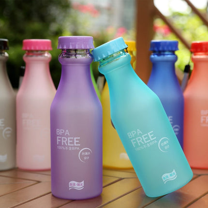 550mL Frost Leak-proof Plastic Portable Soda Bottle Sealed Simple Student Handy Beverage Bottle(Pink)-garmade.com