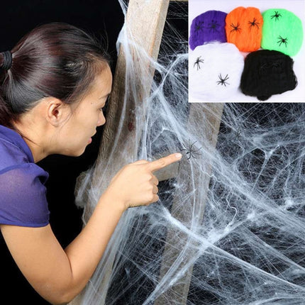 Halloween Props Cotton Yarn Spider Webs, Random Color Delivery-garmade.com