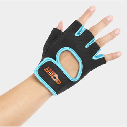Unisex Half Finger Gloves Outdoors Riding Non-slip Breathable Sports Gloves, Size: S, Plamar: 16*12*3.0cm(Blue)-garmade.com