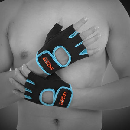 Unisex Half Finger Gloves Outdoors Riding Non-slip Breathable Sports Gloves, Size: S, Plamar: 16*12*3.0cm(Blue)-garmade.com