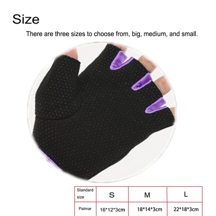 Unisex Half Finger Gloves Outdoors Riding Non-slip Breathable Sports Gloves, Size: S, Plamar: 16*12*3.0cm(Purple)-garmade.com