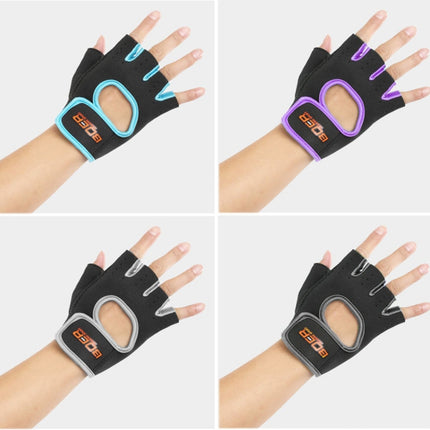 Unisex Half Finger Gloves Outdoors Riding Non-slip Breathable Sports Gloves, Size: S, Plamar: 16*12*3.0cm(Purple)-garmade.com