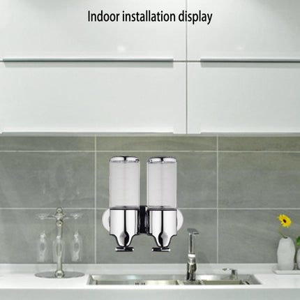 Dual Hotel Shower Manual Dispenser Wall Mounted Washing Liquid Shampoo Soap Bottle, Capacity: 1000ml(Transparent)-garmade.com